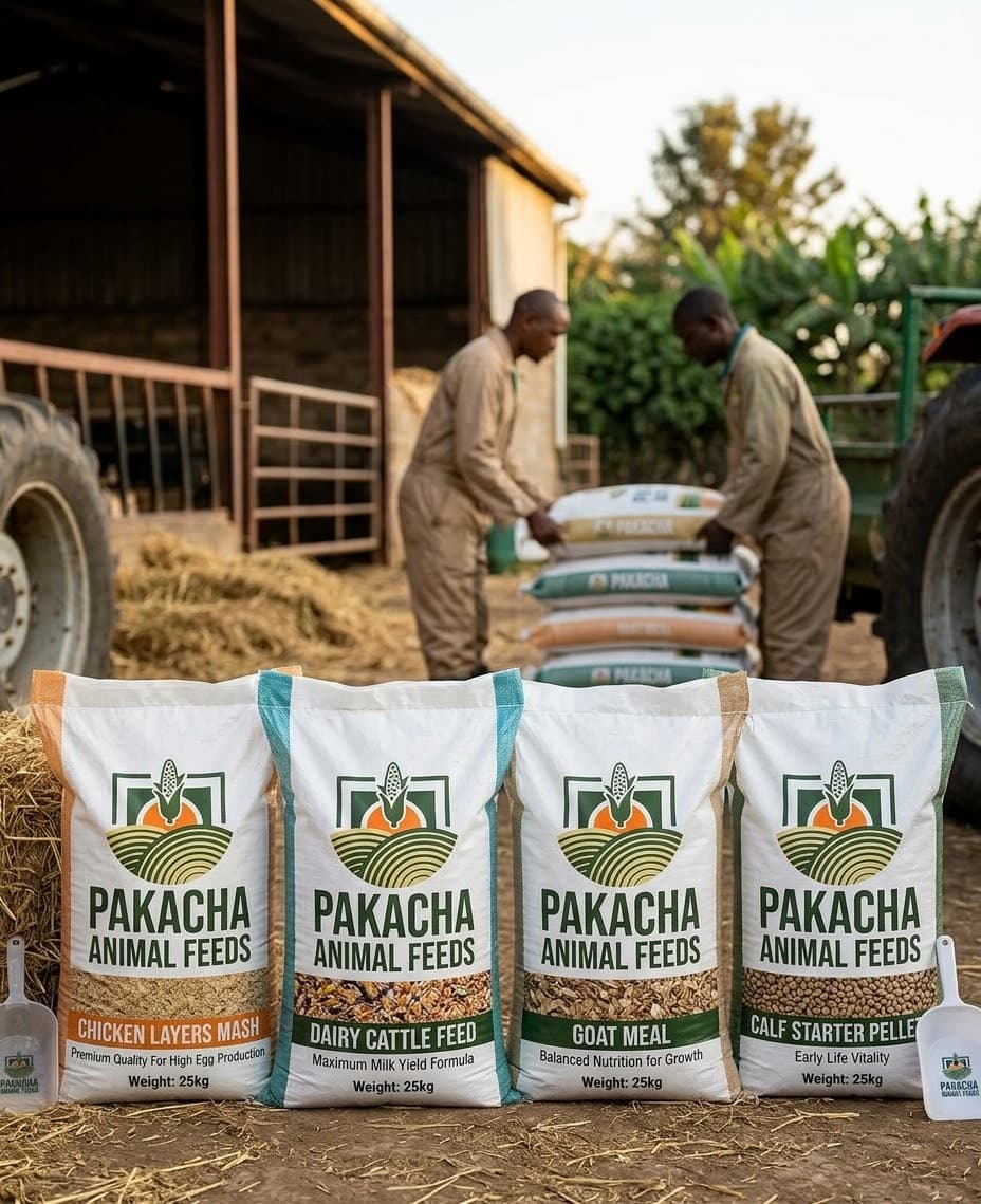 Pakacha animal feed sacks for poultry, dairy cattle, goats and calves
