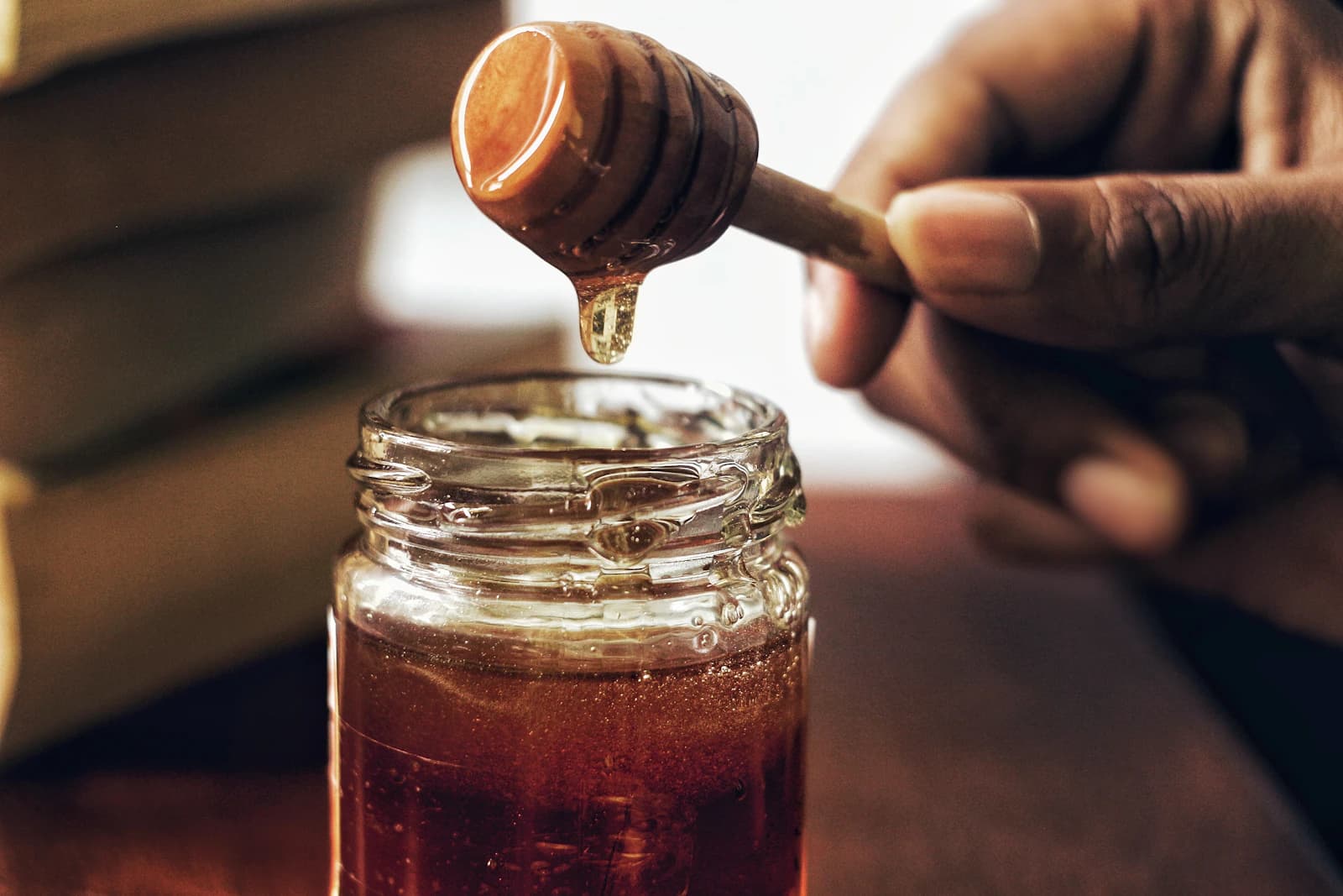 A jar of natural honey